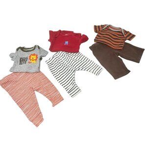 Baby Boys - 3 Outfits - 3 Pants and 3 Body Suits - Size‎ Newborn